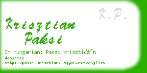 krisztian paksi business card